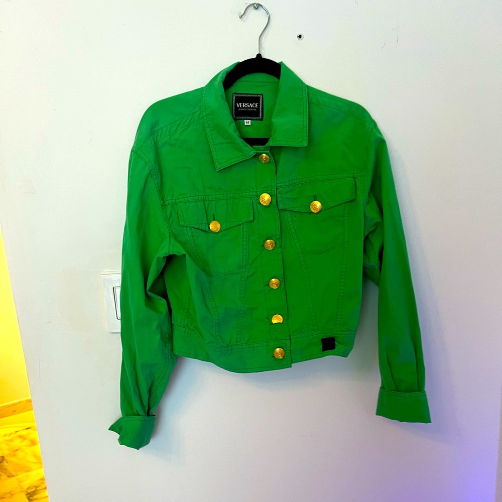 Versace Jeans couture Rare unisex Green Jacket Sz M